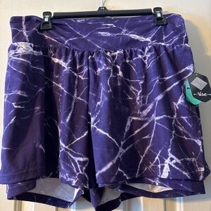 LuLaRoe Rise Collection Purple Unbeatable Workout Shorts Size 1X